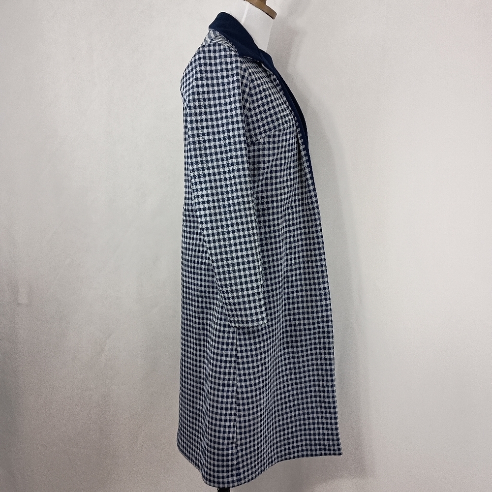 Vintage 60s Smartee Togs Women's Blue Pied De Poule Dress Jacket Combo size 12 - Picture 6 of 12